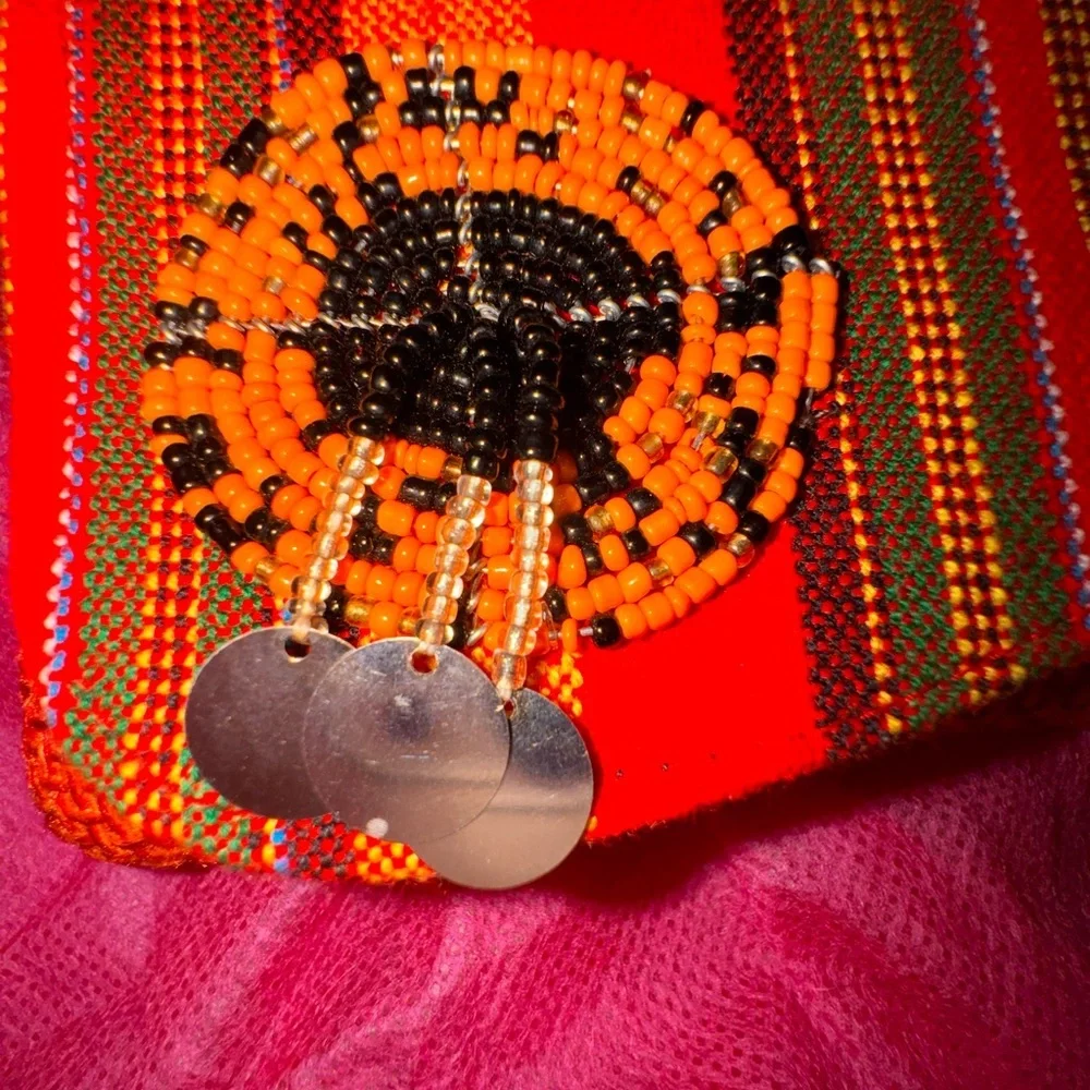 West African Beaded Straw Clutch